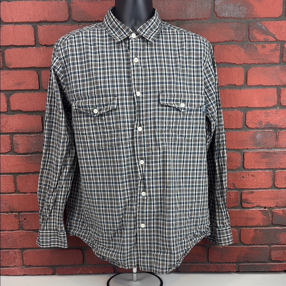 Woolrich Shirt Mens Large Checkered Button‎ Up